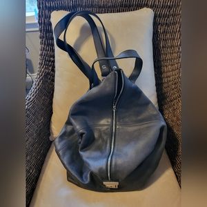 Elegant Black Leather Backpack